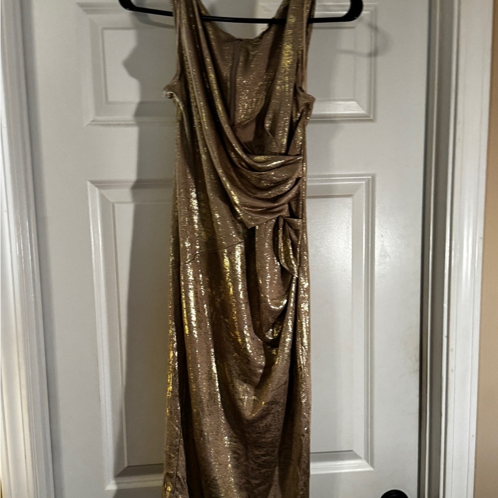 Haani Gold Sequin Midi Dress